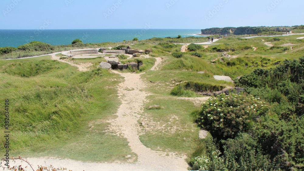 atlantic coast at the pointe du hoc in normandy (france)