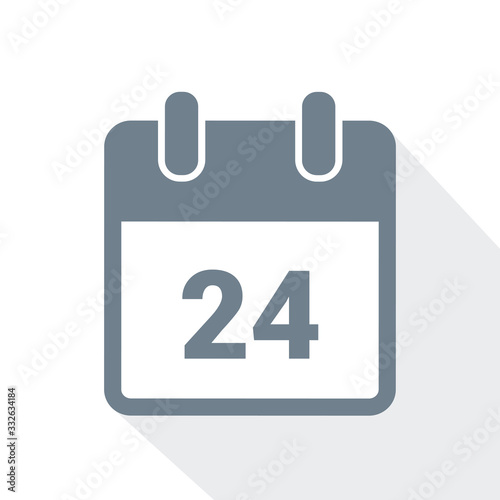 simple calendar icon 24 on white background vector illustration EPS10