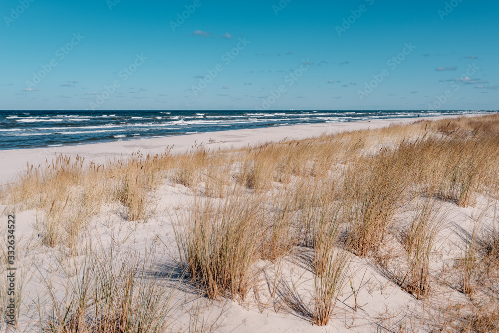Spring view of the beach on the Baltic Sea in Poland Spring view of the beach on the Baltic Sea in Poland