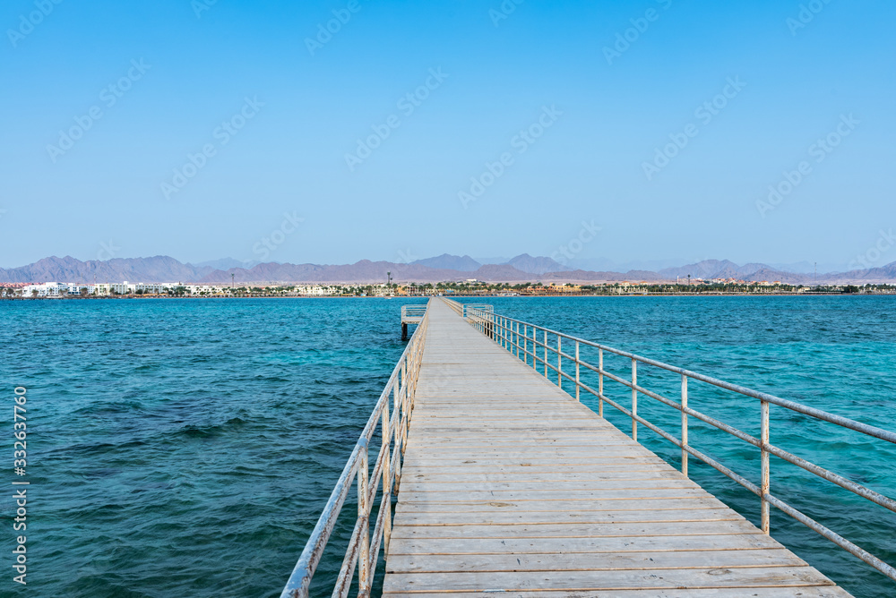 Long pontoon on the red sea in Egypt