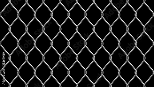 chain link metal fence realistic