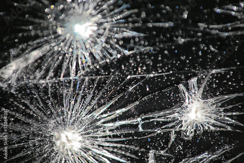 cracked black glass / broken glass abstract texture background