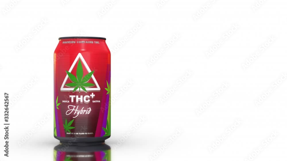 3D Cannabis hybrid drink slide on white background. 3D Cannabis hybrid drink slide on white background.