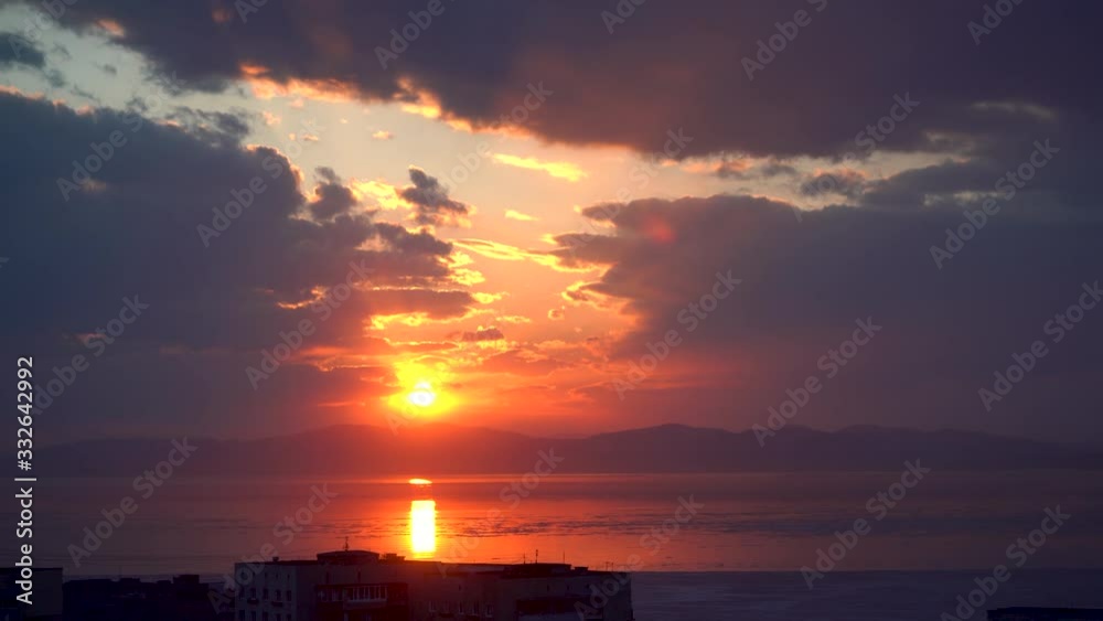 Bright sunset over the sea. Bright sunset over the sea.