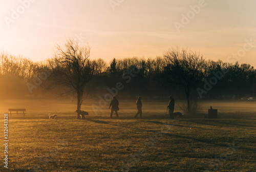 Dog walkers in the fog © Clement
