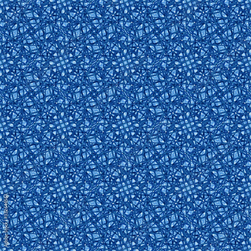 Seamless three-dimensional pattern in dark blue tones.