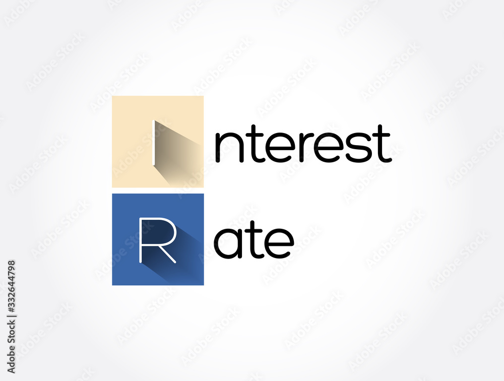 IR - Interest Rate acronym, business concept background IR - Interest Rate acronym, business concept background