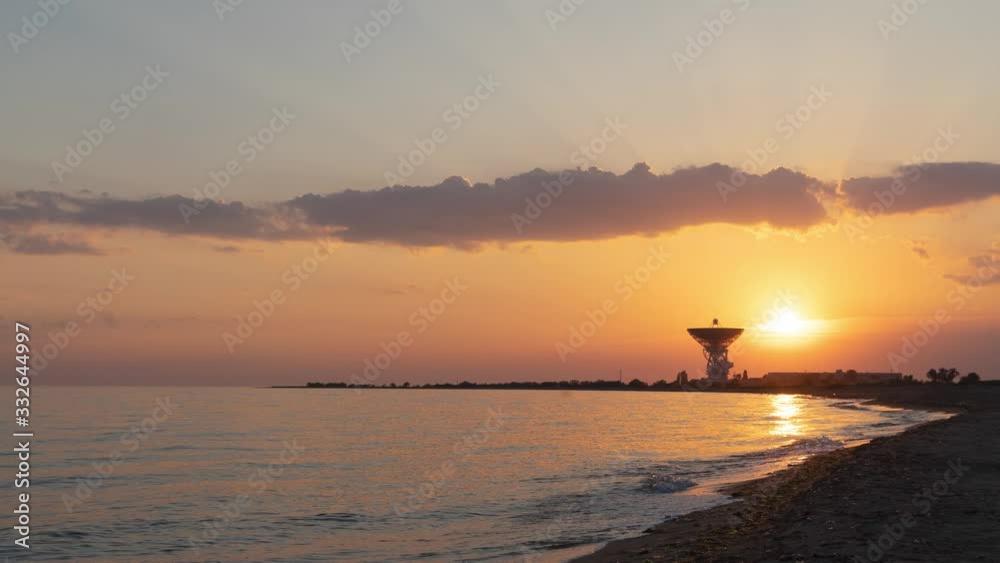 Sunset timelapse over the sea. Evpatoria, Crimea Sunset timelapse over the sea. Evpatoria, Crimea