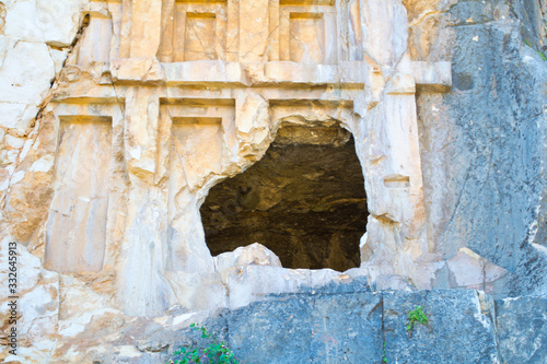 Rock-cut tombs in Myra. Turkey. photo