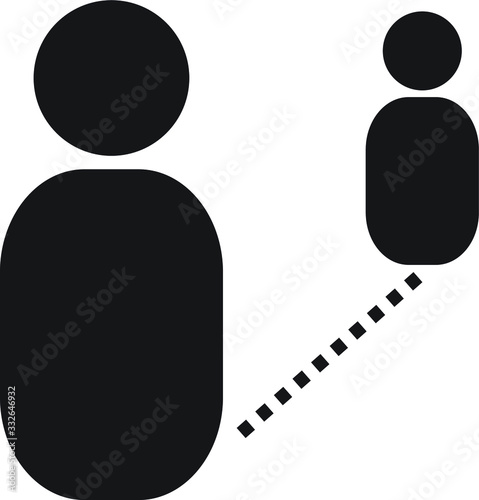 social distancing or physical distancing icon to stop or slow down the spread of a contagious disease and viruses