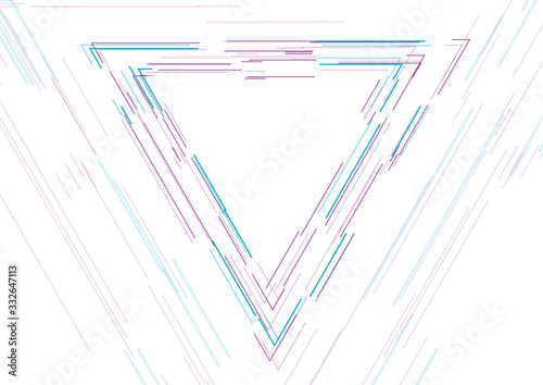 Blue purple triangle linear shape abstract futuristic tech background. Vector design