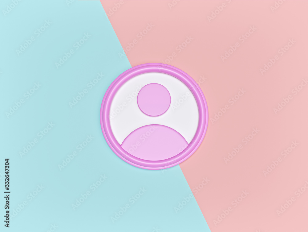 user profile icon or symbol isolated. minimal design. 3d rendering