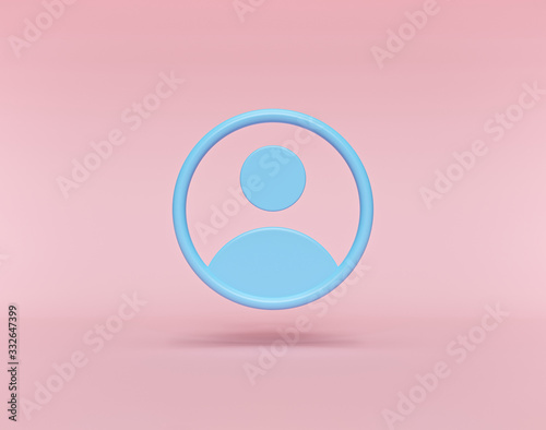 user profile icon or symbol isolated. minimal design. 3d rendering