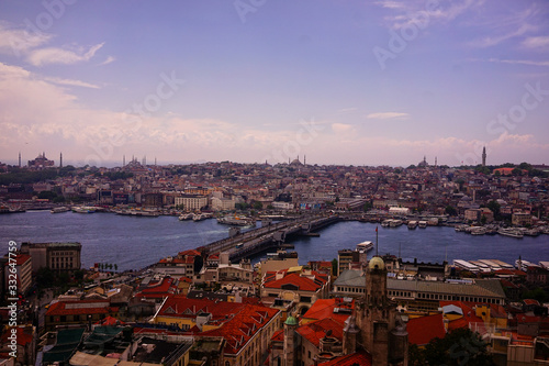 aerial view of istanbul from galata tower