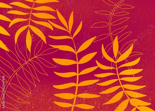 warm colored background red yellow orange, leaf leaves tropical background 