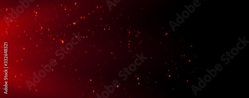 Fire embers particles texture overlays . Burn effect on isolated black background. Stock illustration. Film texture effect.