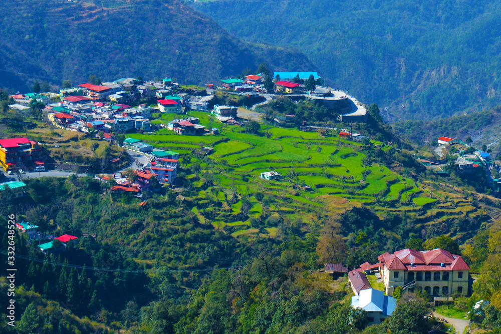 Mountains in Mussoorie, Dehradun, Uttarakhand, India Stock Photo