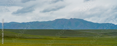 Background image of a mountain landscape. Russia  Siberia  Altai