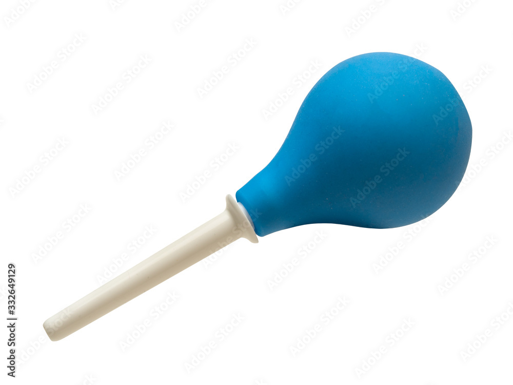 Blue enema medical object isolated Blue enema medical object isolated