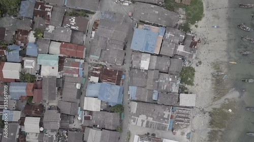 Thai Fishing Village, Top down aerial shot