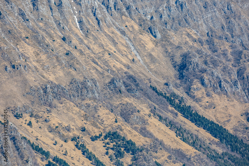 Mountain range. Close up view. Monte Quarnan, Italian Alps, near Gemona, Friuli Venezia Giulia, Italy