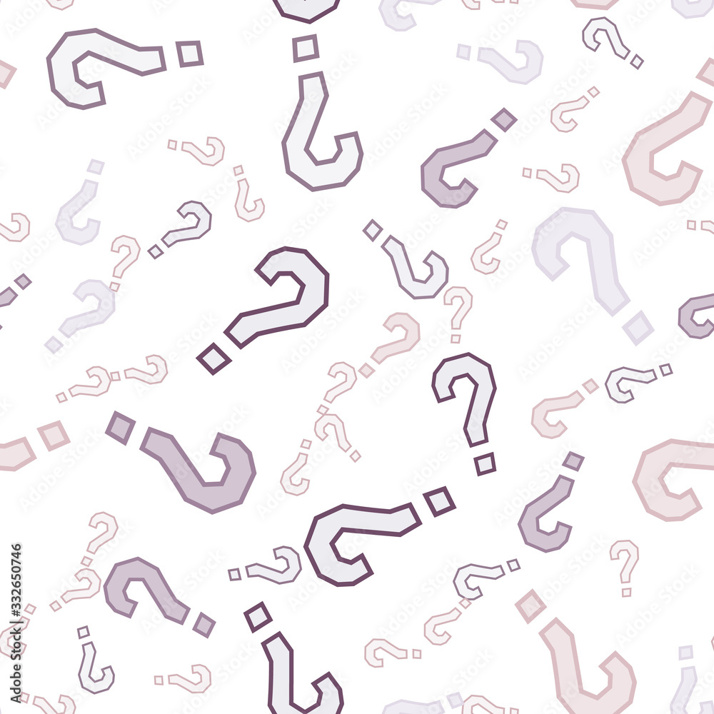 Quiz seamless pattern. Question marks, doubt, faq