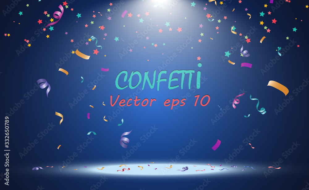 Lots of colorful tiny confetti and ribbons on transparent background. Festive event and party. Multicolor background.Colorful bright confetti isolated on transparent background