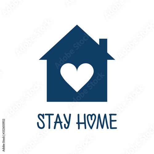 Vector illustration "Stay Home". Stay at home to stop outbreak and to prevent virus spread.