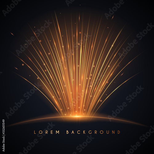 Abstract gold light lines background