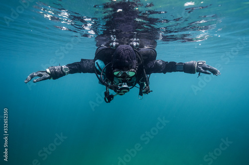 scuba diver in the sea photo
