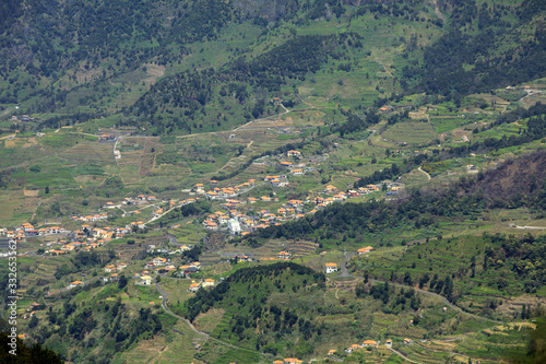  Village and Terrace cultivation in the surroundings of Sao Vicente. North coast of Madeira Island, Portugal