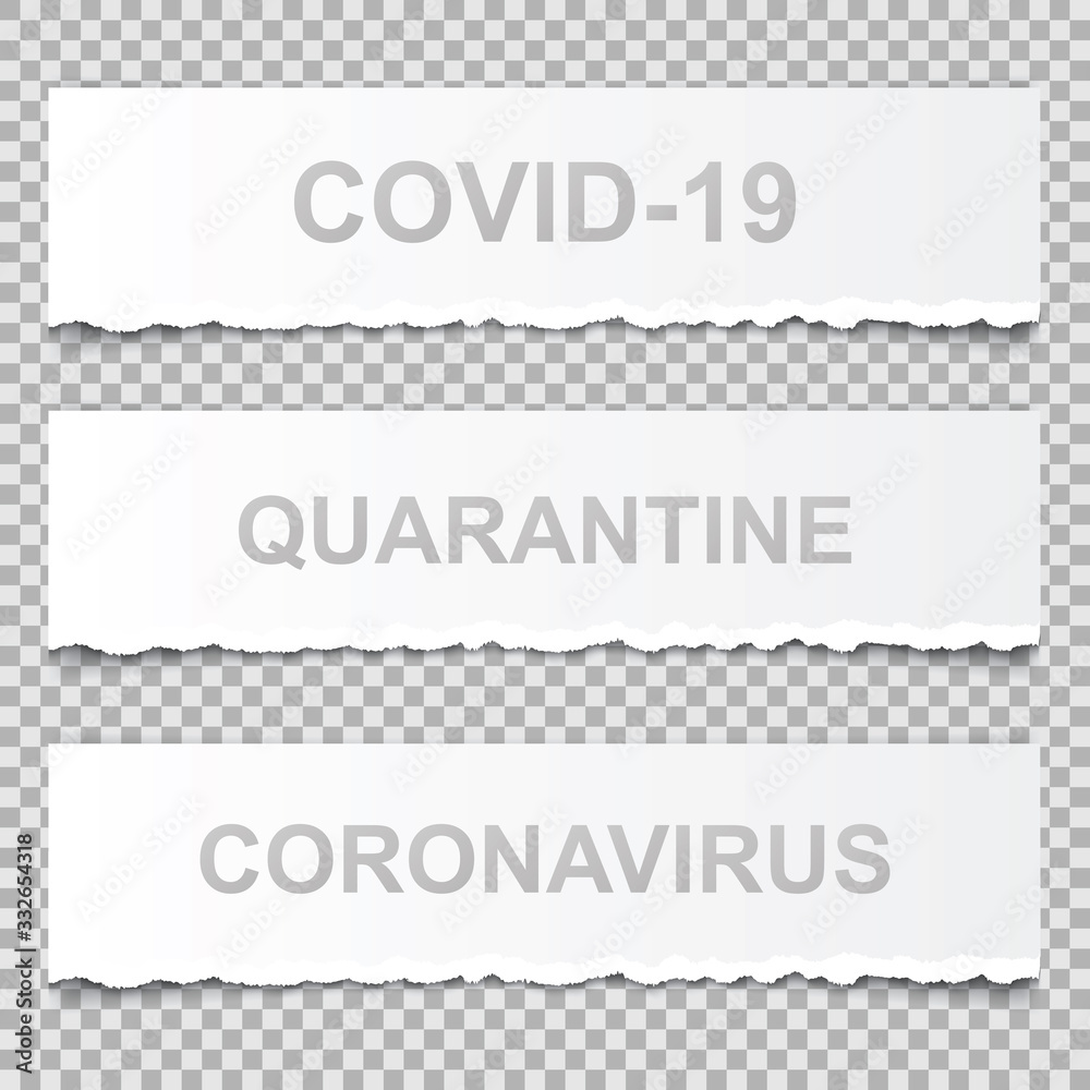CORONAVIRUS on note paper on transparent background CORONAVIRUS on note paper on transparent background