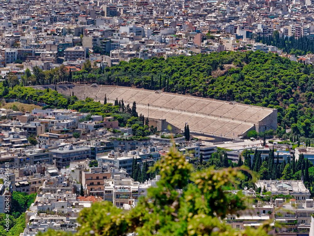 aerial view of Athens ancient stadium, Greece
