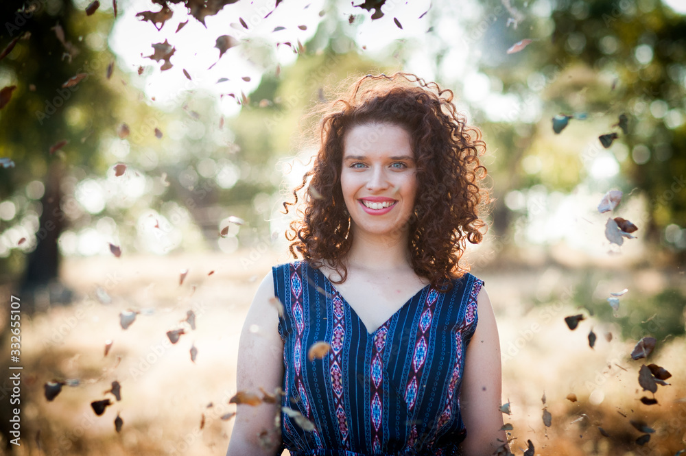 young natural beautiful blue eyes nd curly hair woman in nature young natural beautiful blue eyes nd curly hair woman in nature