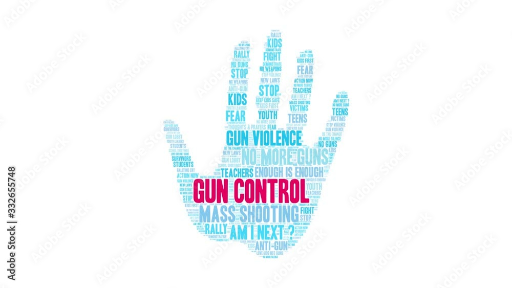 Gun Control animated word cloud on a white background. Gun Control animated word cloud on a white background.
