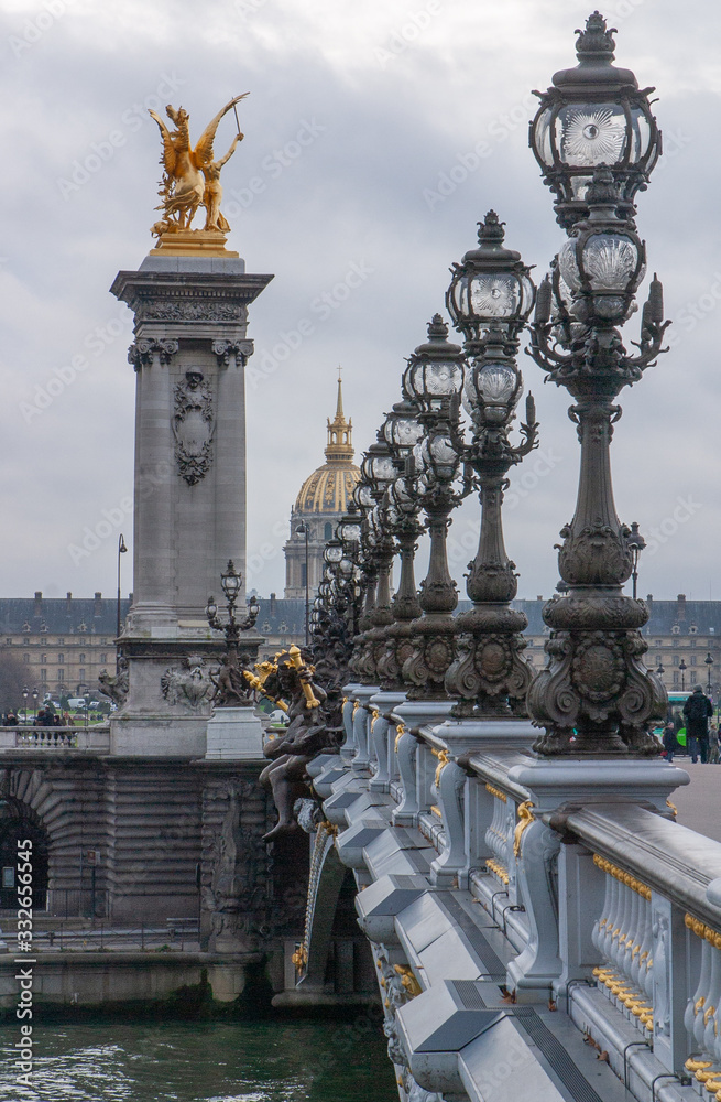 Paris France. Bridge over river Seine