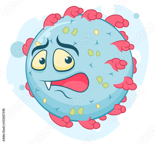 Cartoon frightened virus