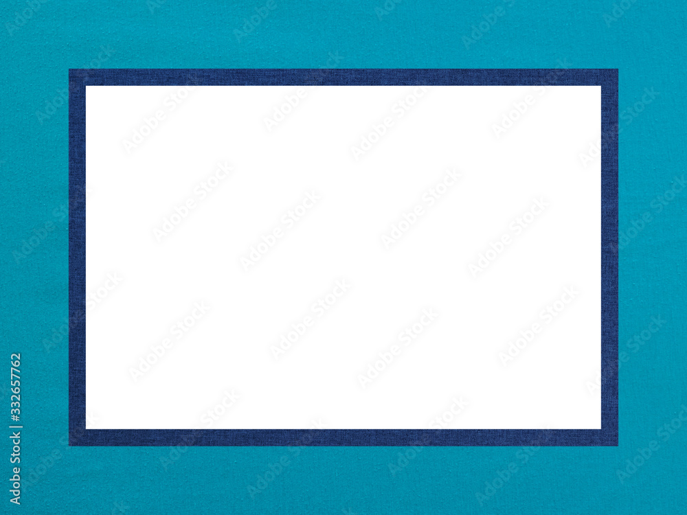 Cyan-blue textured decorative rectangular frame with a free white field for creative work. Cyan-blue textured decorative rectangular frame with a free white field for creative work.
