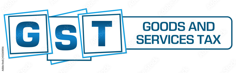 GST - Goods And Services Tax Blue White Squares Bar GST - Goods And Services Tax Blue White Squares Bar