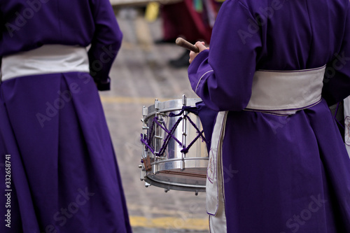 Some confreres during the celebration of Holy Week playing the drum