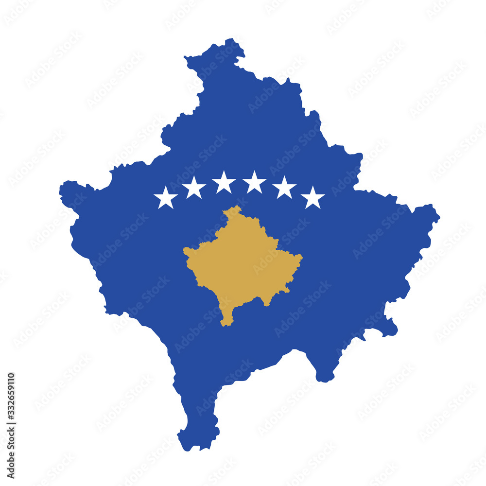 vector map flag of Kosovo isolated on white background