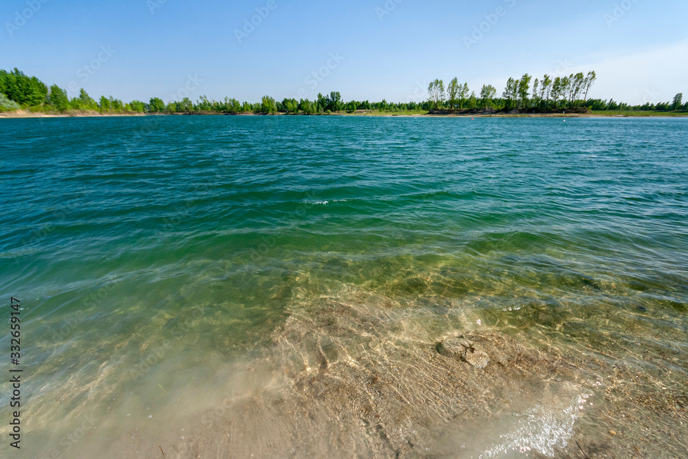 Quarry lake near Szalkszentmarton in Hungary.