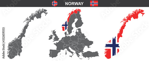 vector map set of Norway isolated on white background Kategorie Grafische Elemente