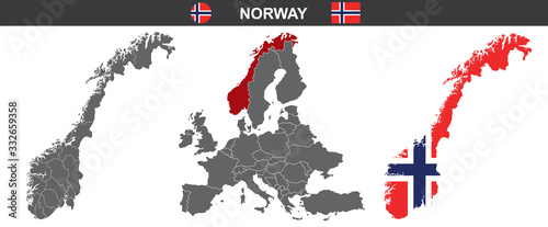 vector map set of Norway isolated on white background Kategorie Grafische Elemente