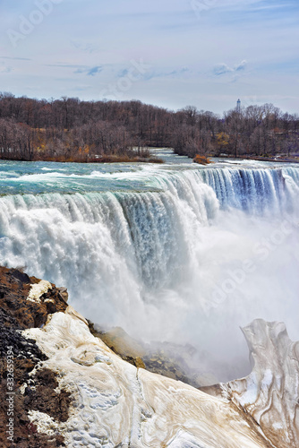 Niagara Falls viewed from the American side in spring