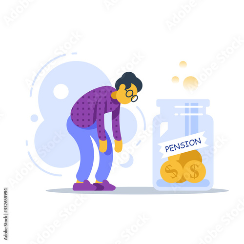 Pension fund program, superannuation concept, retirement investment and planning, future savings
