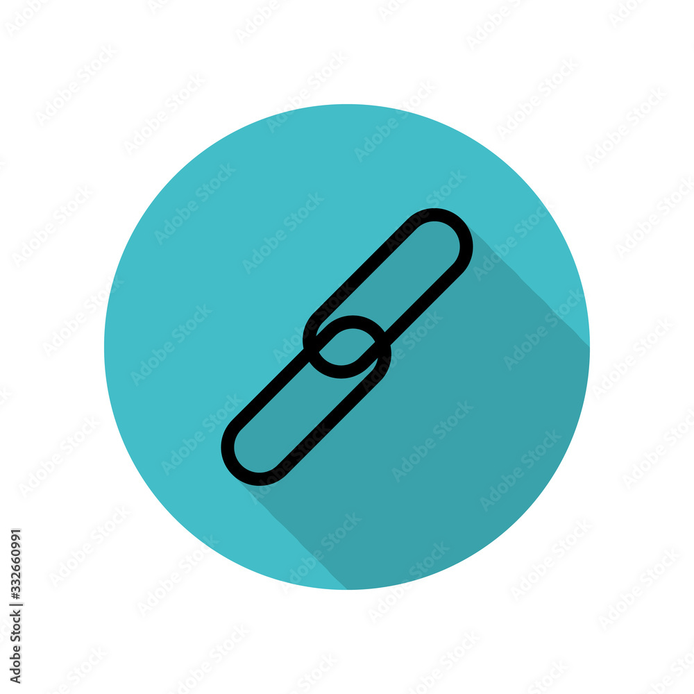 Chain long shadow icon. Simple glyph, flat vector of web icons for ui and ux, website or mobile application Chain long shadow icon. Simple glyph, flat vector of web icons for ui and ux, website or mobile application
