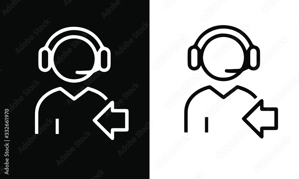 Call Center Thin Line Icons vector design Call Center Thin Line Icons vector design