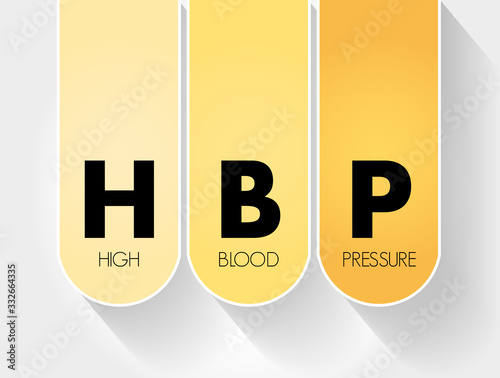 HBP - High Blood Pressure acronym, health concept background