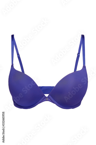 Bild auf Leinwand Subject shot of a smooth blue bra with underwired cups and thin straps